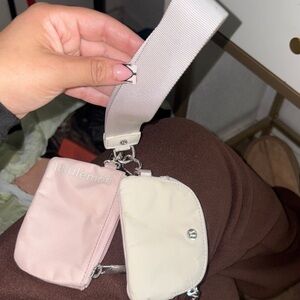 Lululemon Pink and Cream Mini Pouches